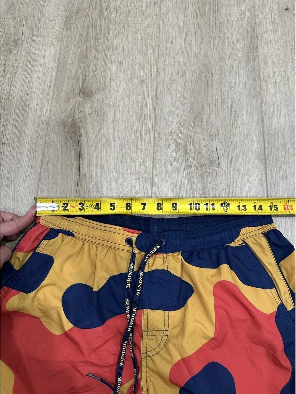 Sundek Swim Trunks Medium Mens Colorful Mesh Brief Drawstring Swimwear